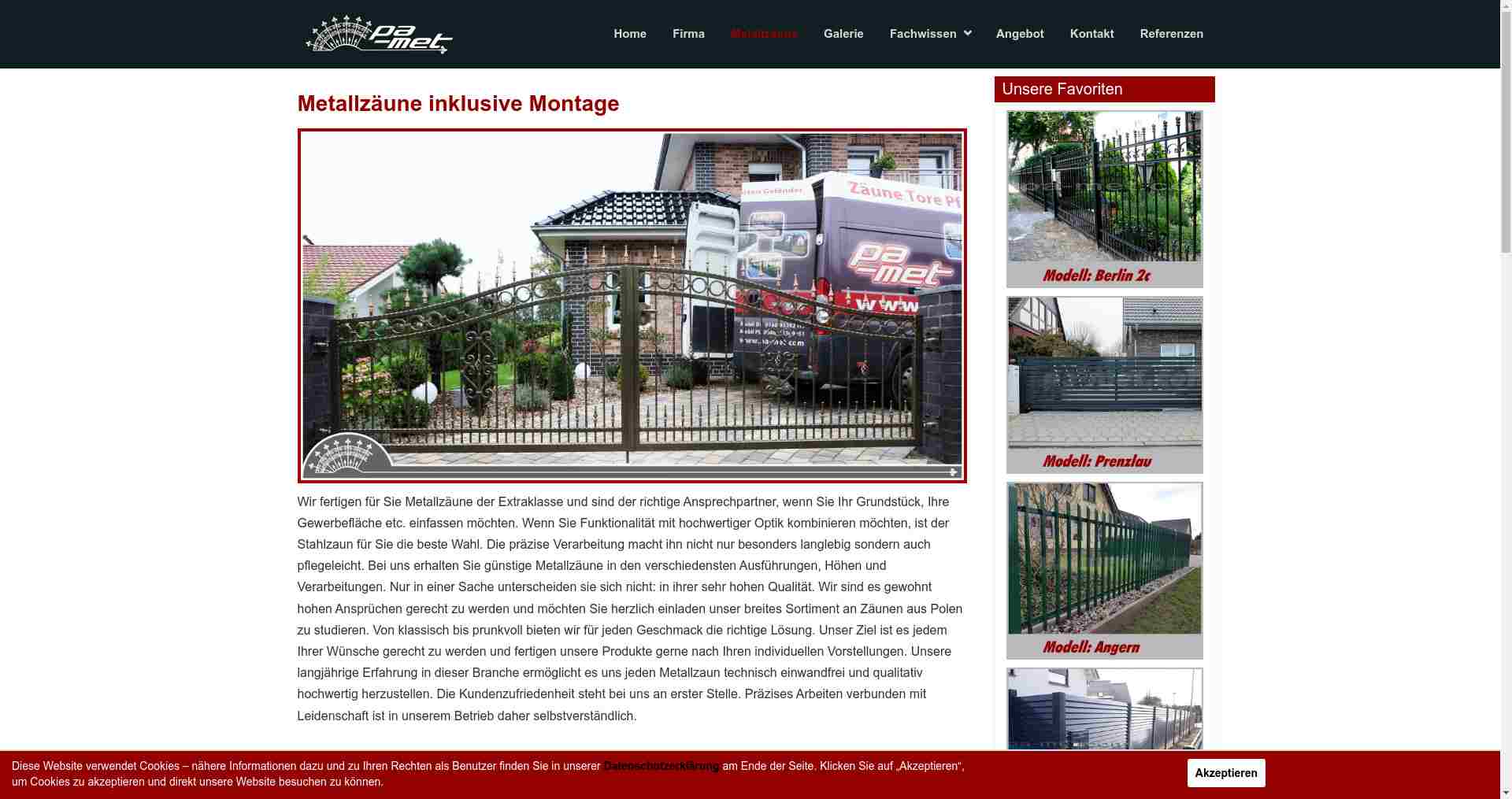 Pa met metallzäune de